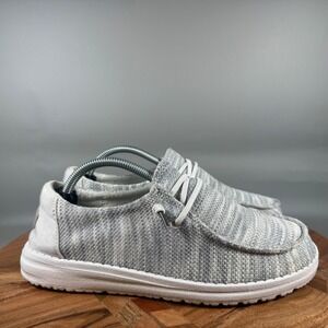 Hey Dude Wendy Sox Glacier Grey Slip On Shoes Women US Size 6
